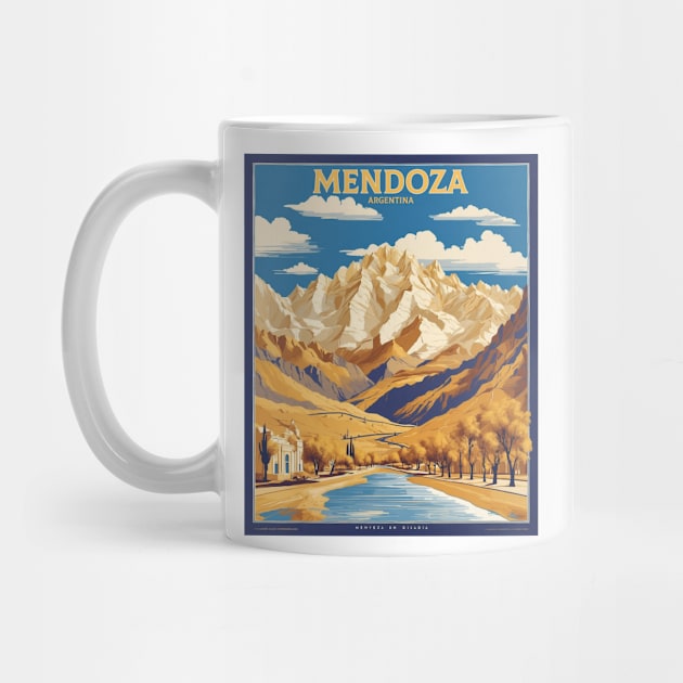 Mendoza Argentina Vintage Tourism Poster by TravelersGems